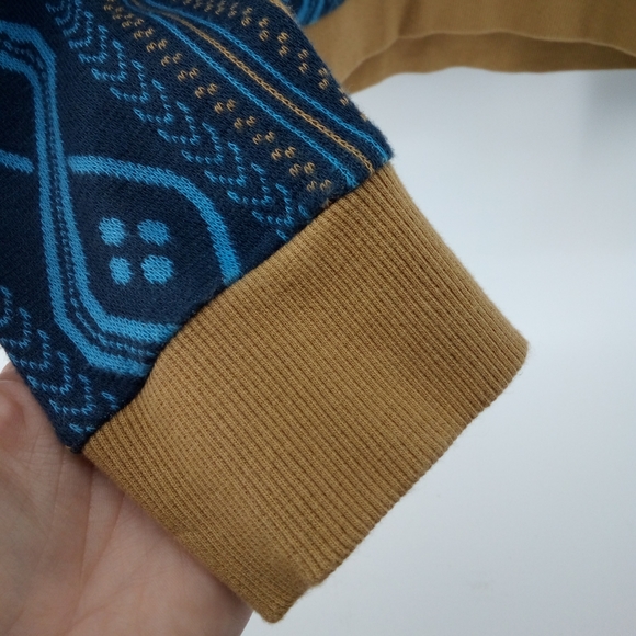 Topman 100% Cotton Argyle Blue Brown Pocket Sweater XS Extra Button Men's - Picture 7 of 10